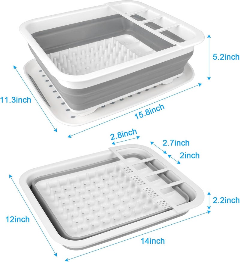 Seropy Collapsible Dish Drying Rack Portable Dish Drainers for Kitchen Counter with Drainboard Kitchen Sink Organizer Basket RV Accessories Camper Storage and Organization Dish Rack Over Sink Drying Rack - Image 2
