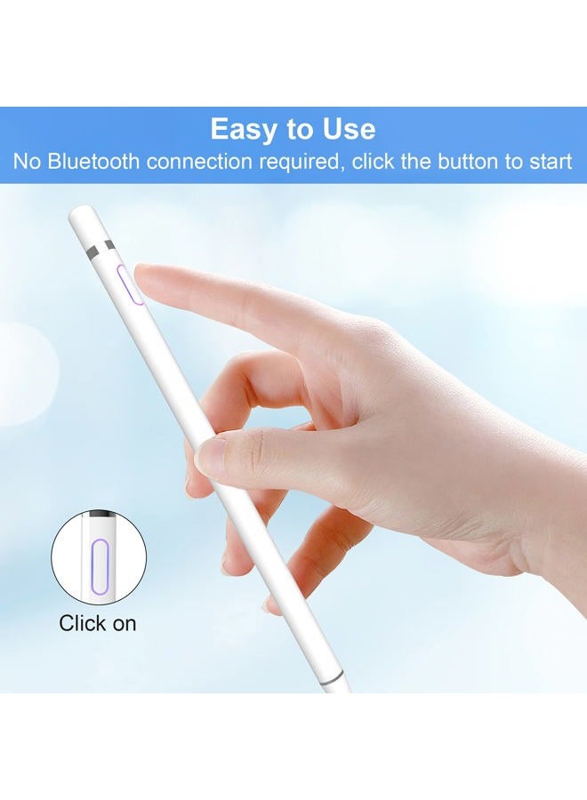 Buteny Stylus Pen for iPad, Pencil for iPad Pro 12.9/11/10.5/9.7 Inch Air 5/4/3/2/1 iPad 10/9/8/7/6/5/4 Mini 6/5/4/3/2 Generation Alternative Drawing Writing Digital Stylist for Touch Screens (Jet White) - Image 5