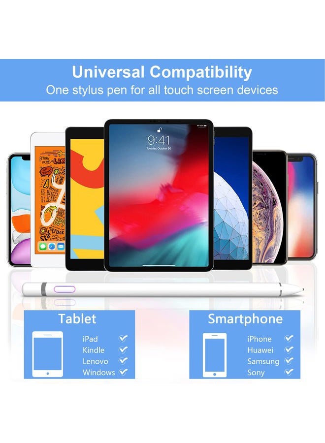 Buteny Stylus Pen for iPad, Pencil for iPad Pro 12.9/11/10.5/9.7 Inch Air 5/4/3/2/1 iPad 10/9/8/7/6/5/4 Mini 6/5/4/3/2 Generation Alternative Drawing Writing Digital Stylist for Touch Screens (Jet White) - Image 3