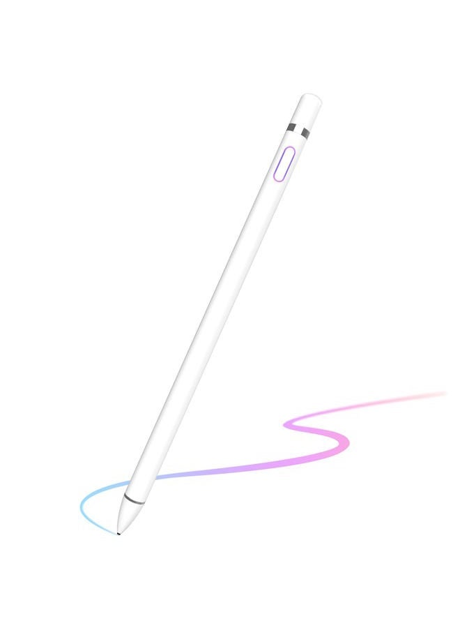 Buteny Stylus Pen for iPad, Pencil for iPad Pro 12.9/11/10.5/9.7 Inch Air 5/4/3/2/1 iPad 10/9/8/7/6/5/4 Mini 6/5/4/3/2 Generation Alternative Drawing Writing Digital Stylist for Touch Screens (Jet White) - Image 1