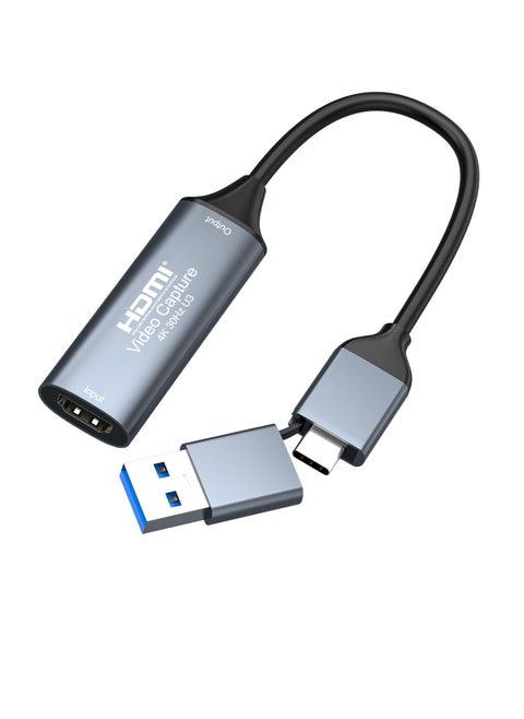 4K HDMI to USB 3.0 Type C Video Capture Card 1080P 60fps Screen Recorder for Broadcasting, Gaming, Video Conferencing, Education, Live Streaming