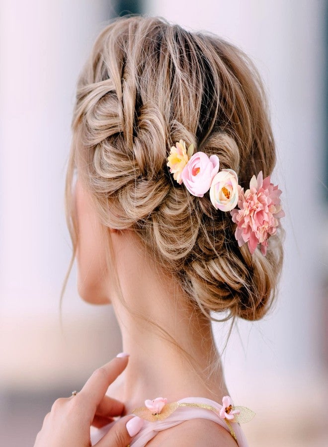 FAMEZA 10 Pcs Flower Hair Clips for Women and Girls | Rose Hairpins Barrettes and Brooch Pins | Boho Bride Wedding Hairpiece | Claw Clips Hair Accessories for Party, Birthday - Image 4