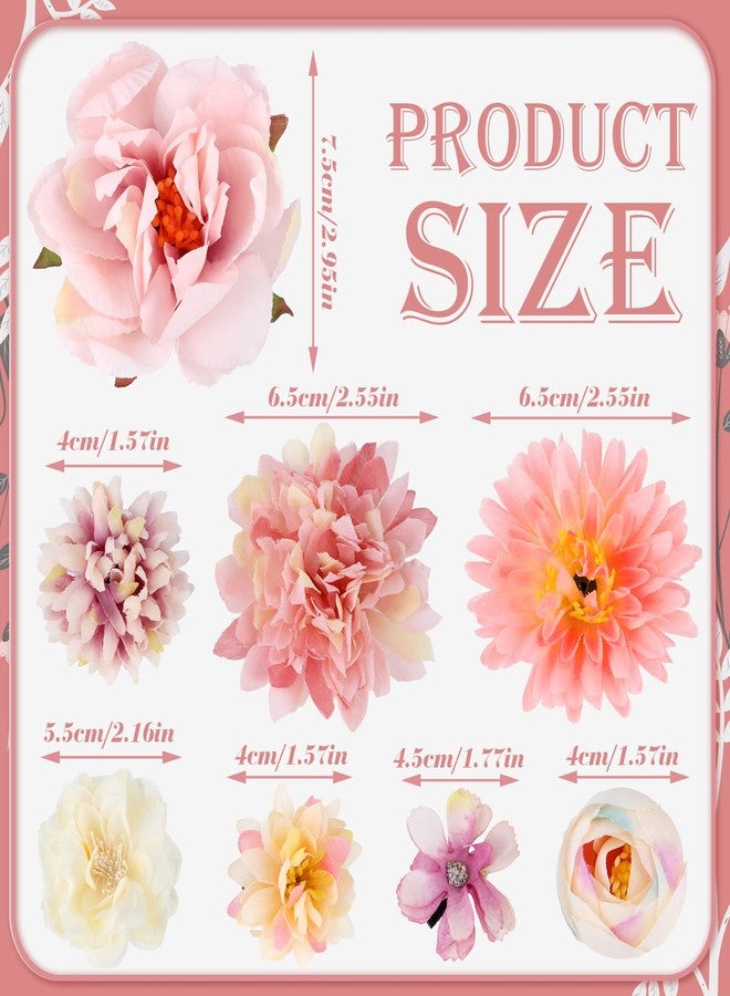 FAMEZA 10 Pcs Flower Hair Clips for Women and Girls | Rose Hairpins Barrettes and Brooch Pins | Boho Bride Wedding Hairpiece | Claw Clips Hair Accessories for Party, Birthday - Image 3
