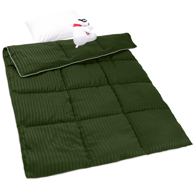 ZPECC Toddler Down Alternative Comforter, 39x47 Hypoallergenic Baby Blanket Quilt, Soft Breathable Lightweight All Season Kids Duvet Insert for Crib Stroller Cot Daycare, Olive Green - Image 1