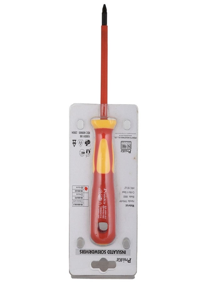 Proskit SD-800-Z2، مفك براغي معزول VDE 1000V (PZ2x100) (عبوة من قطعة واحدة)