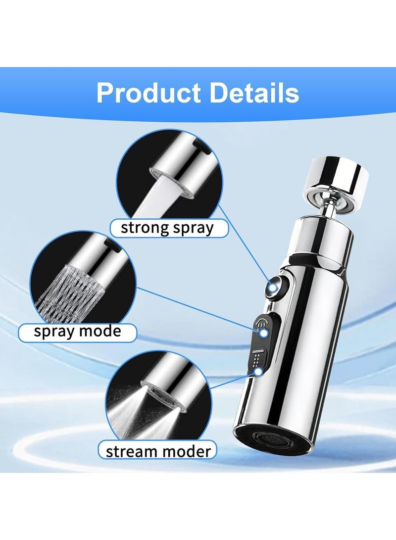 عام **فوهة صنبور المطبخ، مُمدد صنبور ثلاثي الوظائف مع فقّاعة دوّارة 360 درجة، محول مانع للرش عالمي لمغسلة المطبخ، ملحقات صنبور سهلة التركيب.** - Image 4