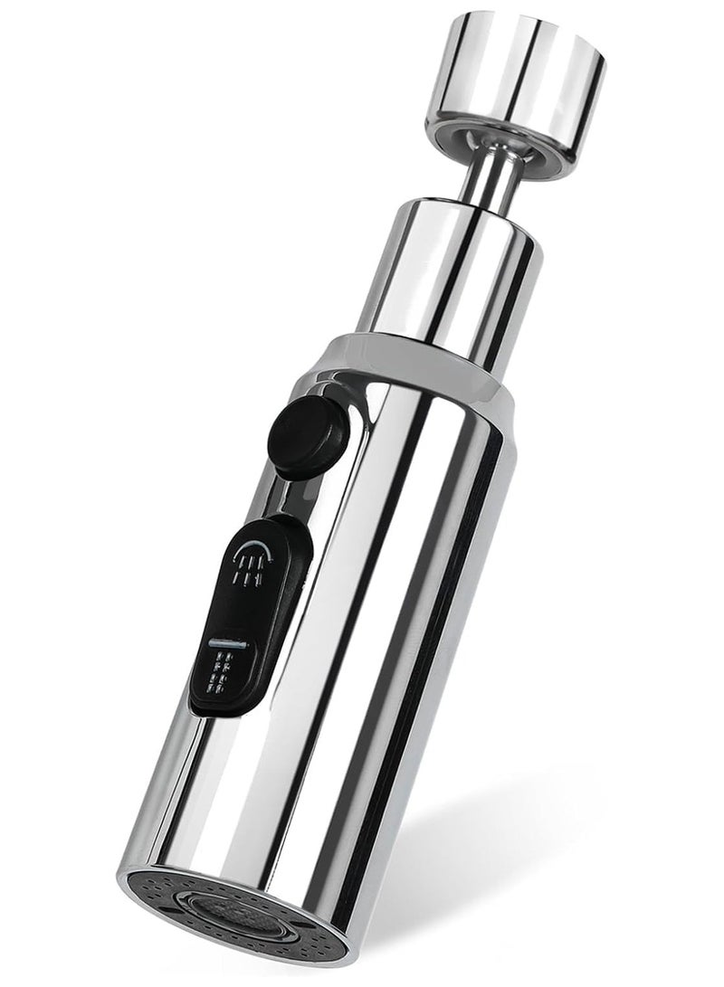 عام **فوهة صنبور المطبخ، مُمدد صنبور ثلاثي الوظائف مع فقّاعة دوّارة 360 درجة، محول مانع للرش عالمي لمغسلة المطبخ، ملحقات صنبور سهلة التركيب.** - Image 1