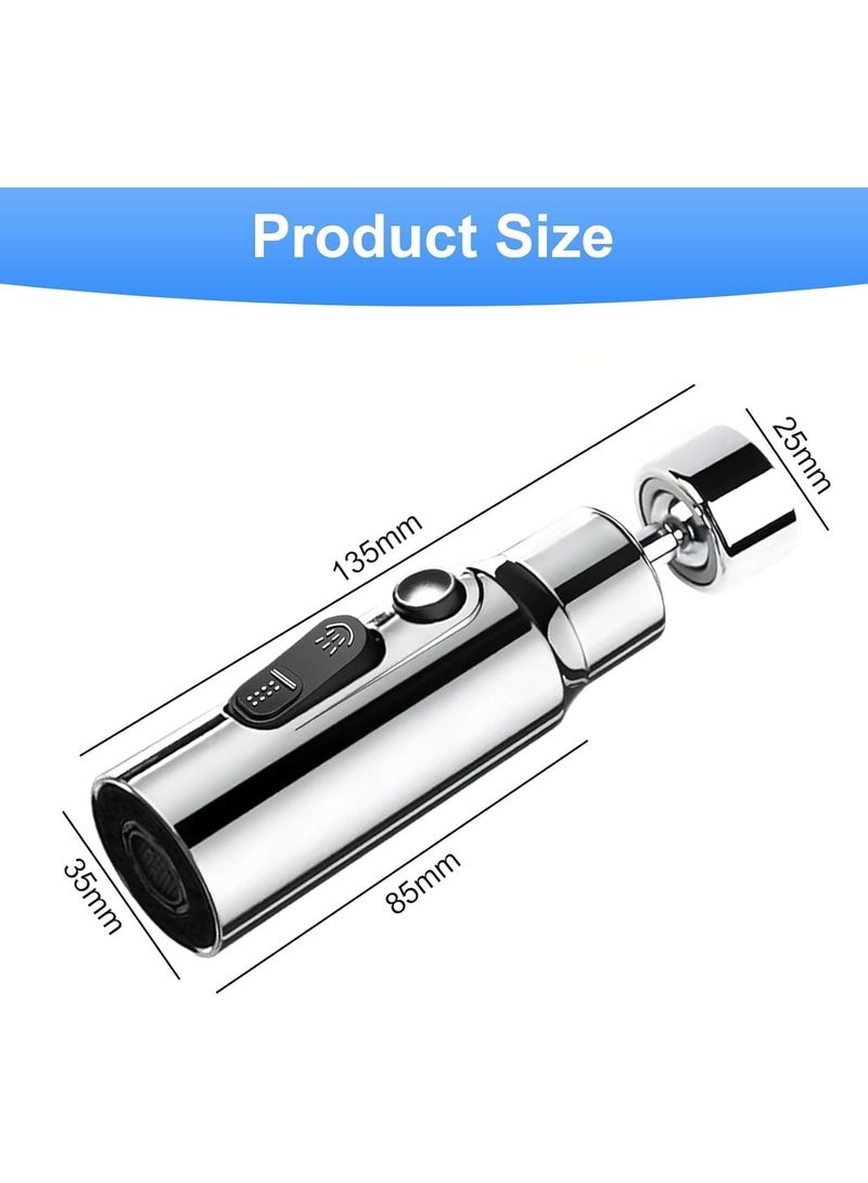 عام **فوهة صنبور المطبخ، مُمدد صنبور ثلاثي الوظائف مع فقّاعة دوّارة 360 درجة، محول مانع للرش عالمي لمغسلة المطبخ، ملحقات صنبور سهلة التركيب.** - Image 2