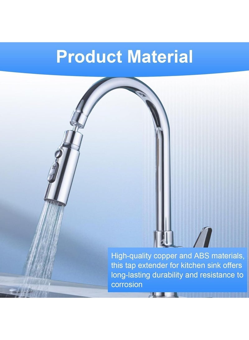 عام **فوهة صنبور المطبخ، مُمدد صنبور ثلاثي الوظائف مع فقّاعة دوّارة 360 درجة، محول مانع للرش عالمي لمغسلة المطبخ، ملحقات صنبور سهلة التركيب.** - Image 3