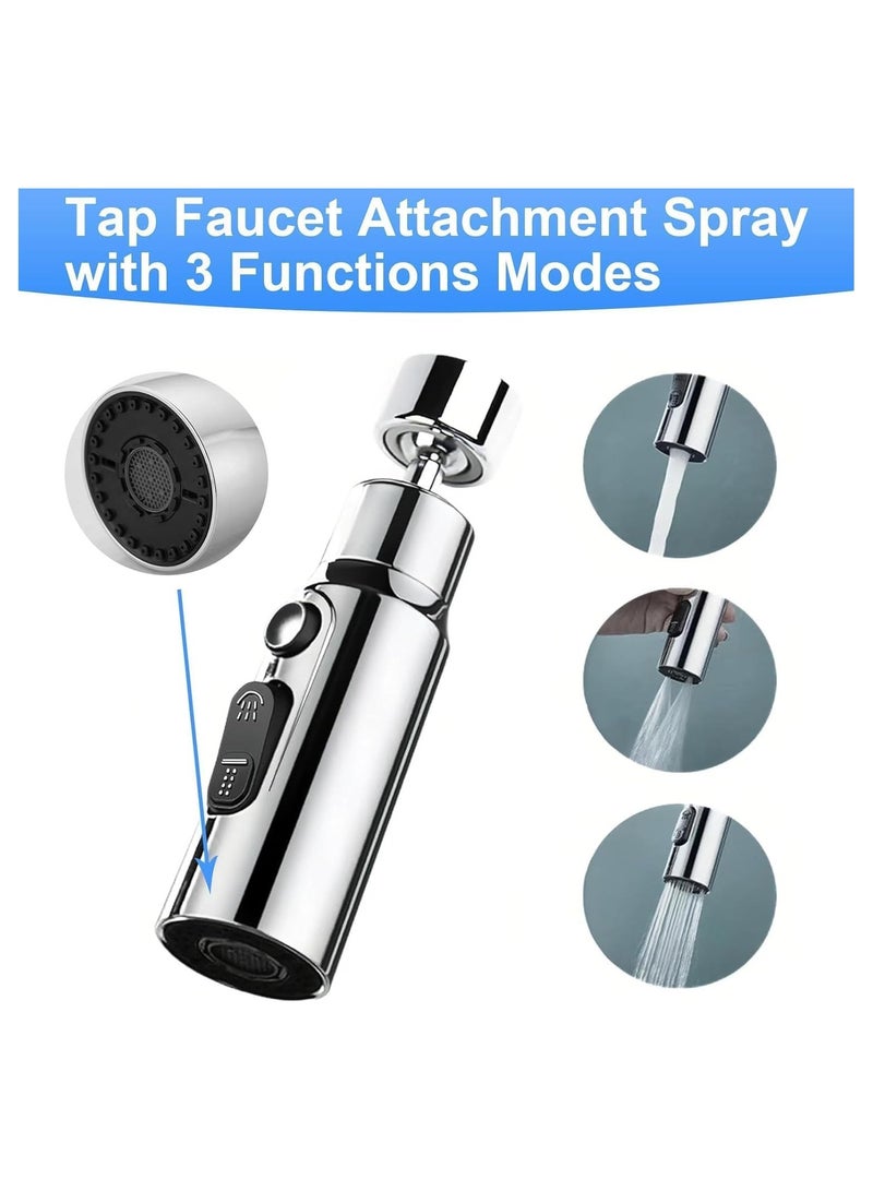 عام **فوهة صنبور المطبخ، مُمدد صنبور ثلاثي الوظائف مع فقّاعة دوّارة 360 درجة، محول مانع للرش عالمي لمغسلة المطبخ، ملحقات صنبور سهلة التركيب.** - Image 5