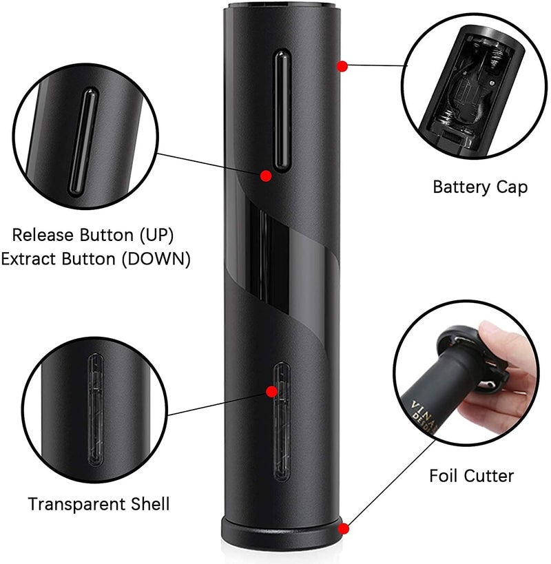 KYSEUK Electric Wine Corkscrew Bottle Opener with Foil Cutter Automatic for Home Party Restaurant Red  - Image 4