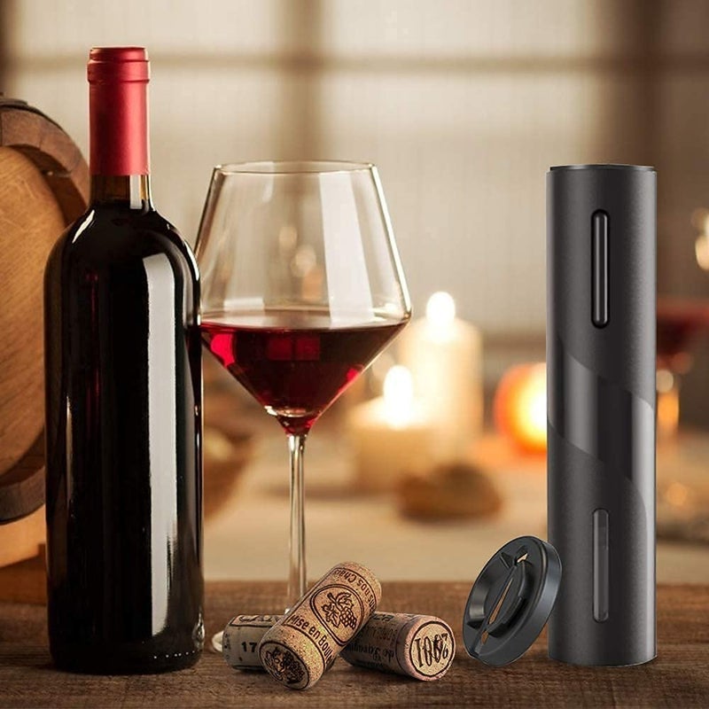 KYSEUK Electric Wine Corkscrew Bottle Opener with Foil Cutter Automatic for Home Party Restaurant Red  - Image 2
