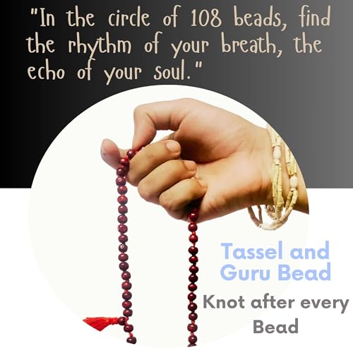 RDK Unisex Adult Handcrafted Original Red Sandalwood Mala Rosary Lal Chandan Jaapmala Wooden Knotted Japa Maala For Meditation Pooja Chanting Wearing Jewelry - 6 Mm Prayer Beads - Image 4