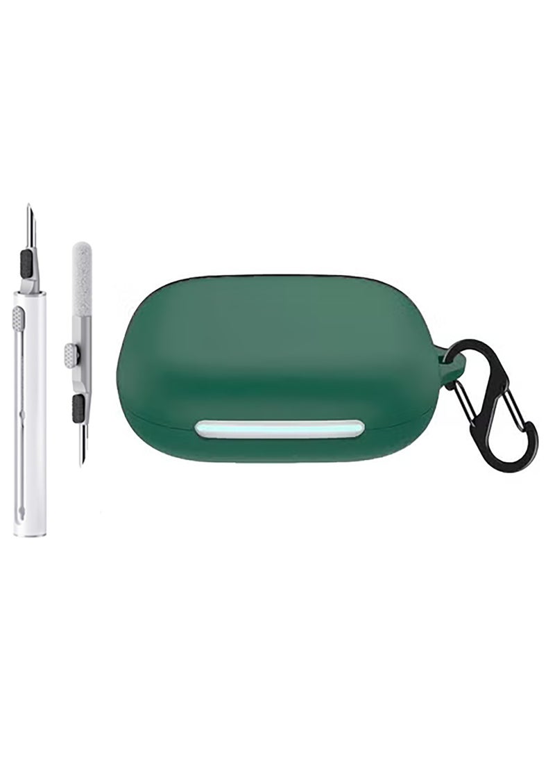 Silicone Case for Anker Soundcore AeroFit 2 Case Cover with Keychain/Cleaner Kit (Green) - Image 1