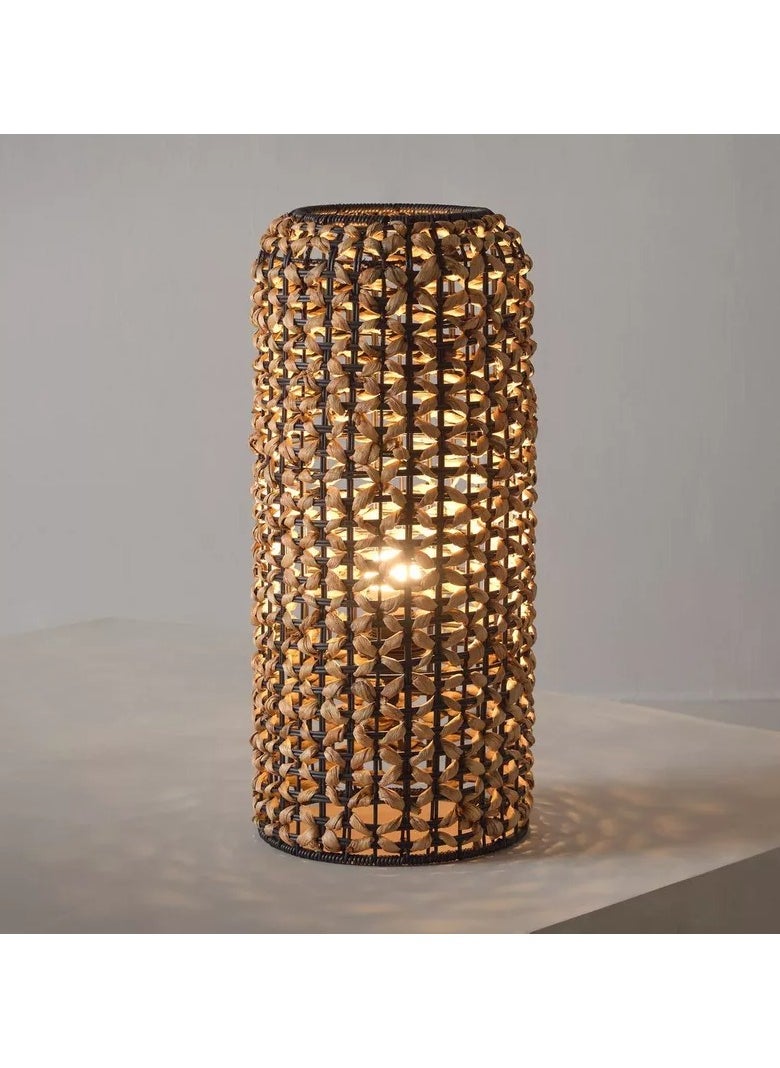 Home Box - Naturel Water Hyacinth Round Floor Lamp - 24x53 cm - Image 1