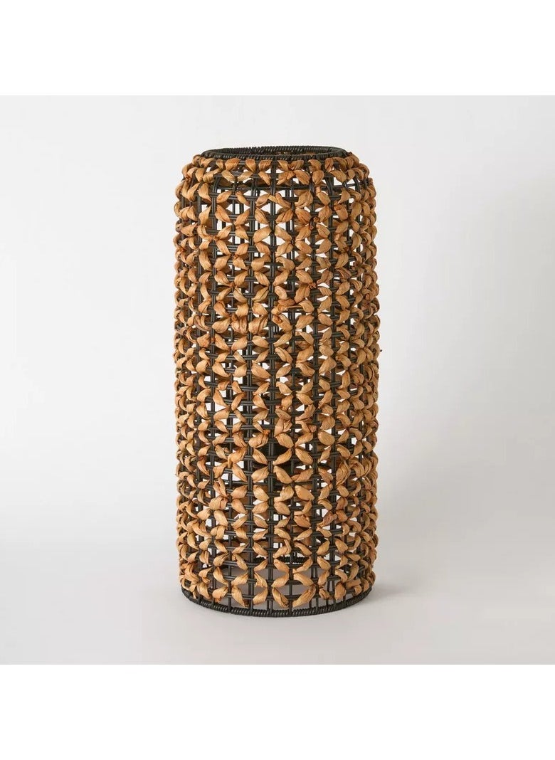 Home Box - Naturel Water Hyacinth Round Floor Lamp - 24x53 cm - Image 1