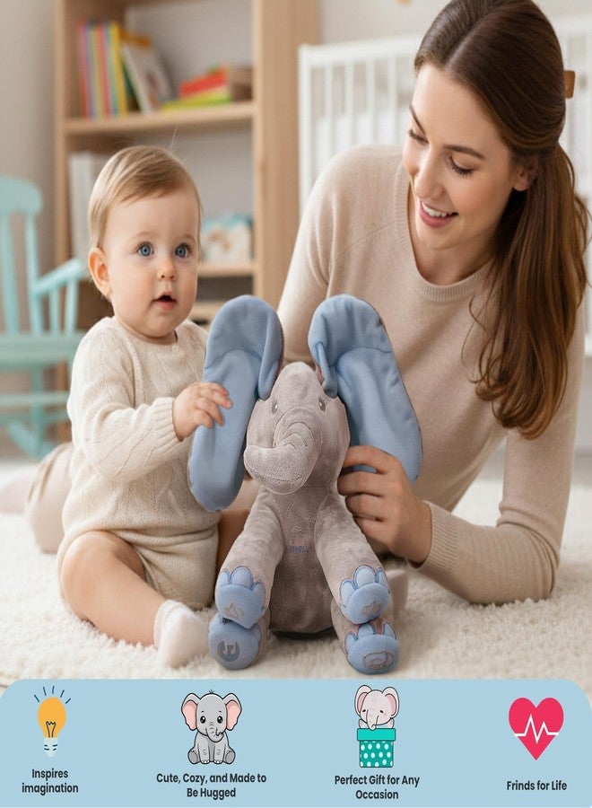 Dimple Kyle Elephant Stuffed Animal Toy - Animated Plush Blue Singing Elephant, Interactive Musical Peek-a-Boo for Babies, Kids, for Toddlers, Ages 0 and Up(Battery Included) - Image 5
