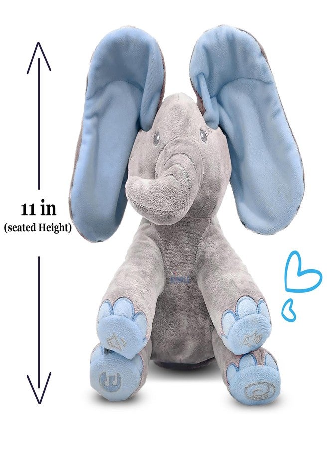 Dimple Kyle Elephant Stuffed Animal Toy - Animated Plush Blue Singing Elephant, Interactive Musical Peek-a-Boo for Babies, Kids, for Toddlers, Ages 0 and Up(Battery Included) - Image 2