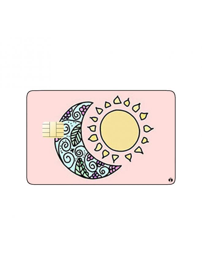 RKN PRINTED BANK CARD STICKER Aesthetic Moon And Sun Drawing - Image 2