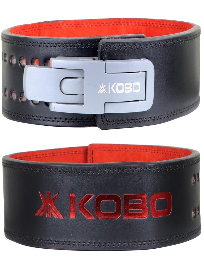 Kobo 13mm Lever Belt Weight Lifting Gym Fitness, Natural Genuine Leather 4” Wide Back Support, 11 Adjustable Holes, Powerlifting Bodybuilding Deadlift Squat Workout Strength Training, Men Women WTB-18 - Image 1
