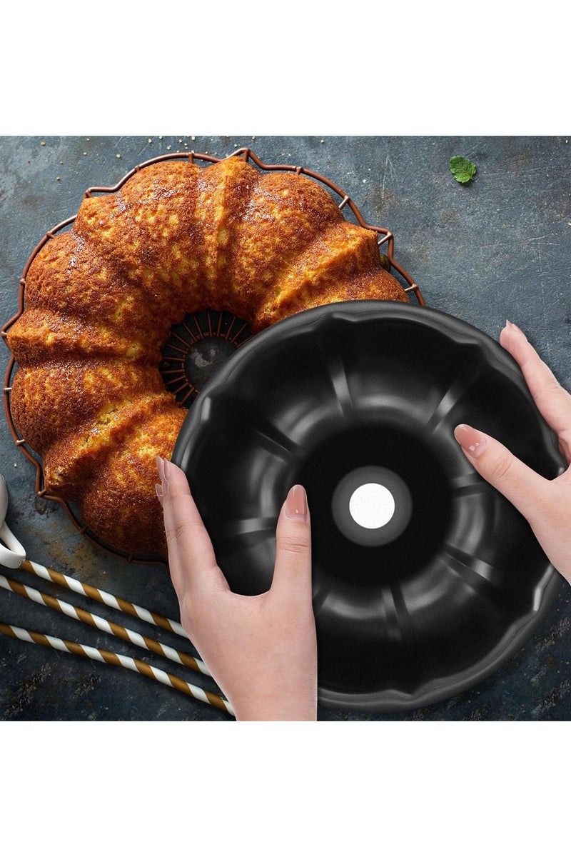 Alissa 10 Inch Bundt Fluted Non Stick Cake Pan Round Mold Leakproof Bakeware Oven Kitchen Home - Image 5