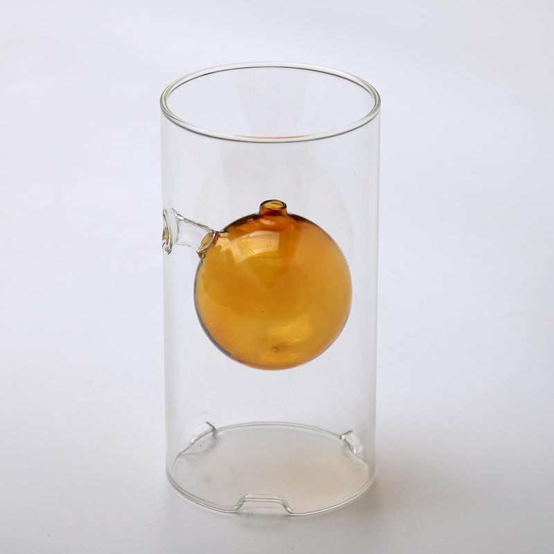 MEMEOKON Glass Oil Light Borosilicate Includes Bliss Suspended Hurricane Candle Holder Sleeve Lamp 8 x15CM (Within Yellow Ball) - Image 3