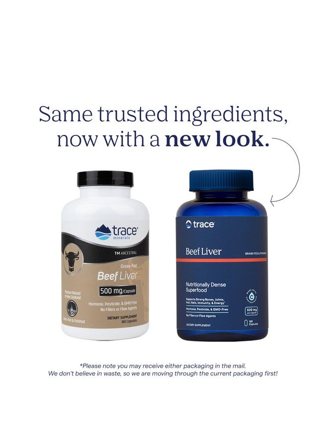 Trace Minerals معادن تتبع كبد البقر، 500 ملغ - مكمل دعم صحة العظام والطاقة - مكمل غذائي يساعد على صحة الجلد والمناعة - كبد البقر يدعم الأعضاء الصحية - 180 كبسولة (30 حصة) - Image 3