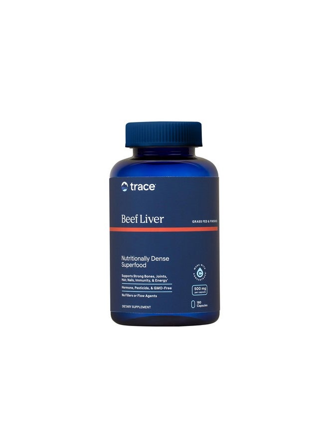 Trace Minerals معادن تتبع كبد البقر، 500 ملغ - مكمل دعم صحة العظام والطاقة - مكمل غذائي يساعد على صحة الجلد والمناعة - كبد البقر يدعم الأعضاء الصحية - 180 كبسولة (30 حصة) - Image 1
