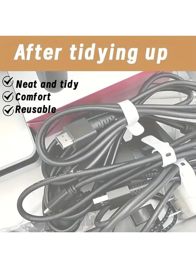 Silicone Cable Straps 10 Sets Waterproof Dust Proof Desktop Organizer For Cords Data Lines Power Cables - Image 4