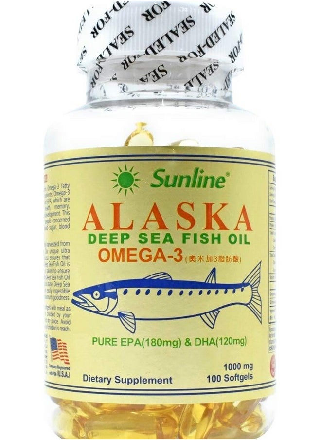 Sunline Alaska Deep Sea Fish Oil Omega-3, 100 Count (Pack Of 1) 