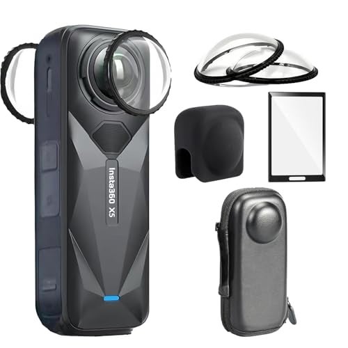 ZODUCT Insta 360 X5 Dual Lens & Screen Protector Guard Kit | Tempered Glass Lens & Screen Cover with Lens Cap & Storage Bag | Dust Proof, Anti-Scratch Camera Accessories (Lens + Cap + Bag + Tempered) - Image 1