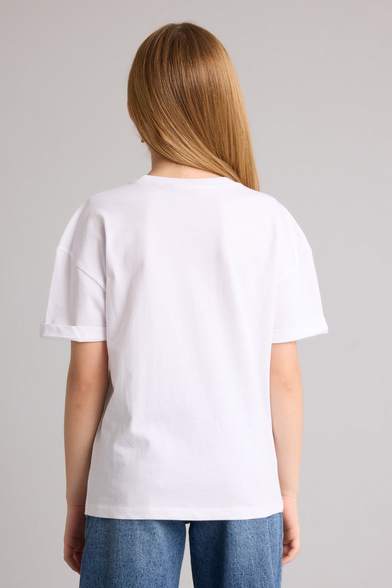 DeFacto White Girl Girl Disney Lilo & Stitch T-Shirt Casual - Image 5