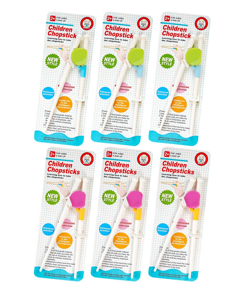 MoHern Kids Chopsticks Training, 6 Pairs Training Chopsticks for Kids, Toddler Chopsticks Provide Help Support for - Image 1