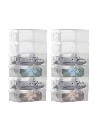 12PCS Clear Plastic Stackable Shoe Boxes, Large Plastic Shoe Boxes with Lids Foldable Shoe Box Storage Solution Stackable Shoe Storage Foldable Shoe Storage for Saving Closet Space - pzsku/ZA23B8FFB9249C6578086Z/45/_/1717262657/c3b179ba-df78-40bd-b5e2-2bd04d47b2a9