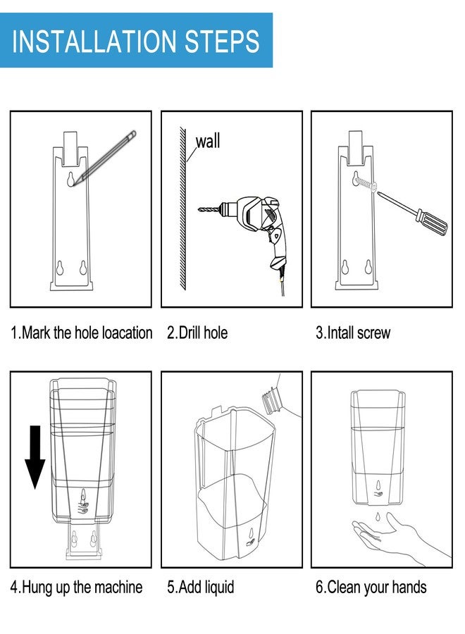 PLUSSEN Automatic Sensor Soap Dispenser Wall Mount Silver, Touchless Induction Hand Sanitizer Dispenser for Bathroom with Gel or Liquid, 20 Oz - Image 5