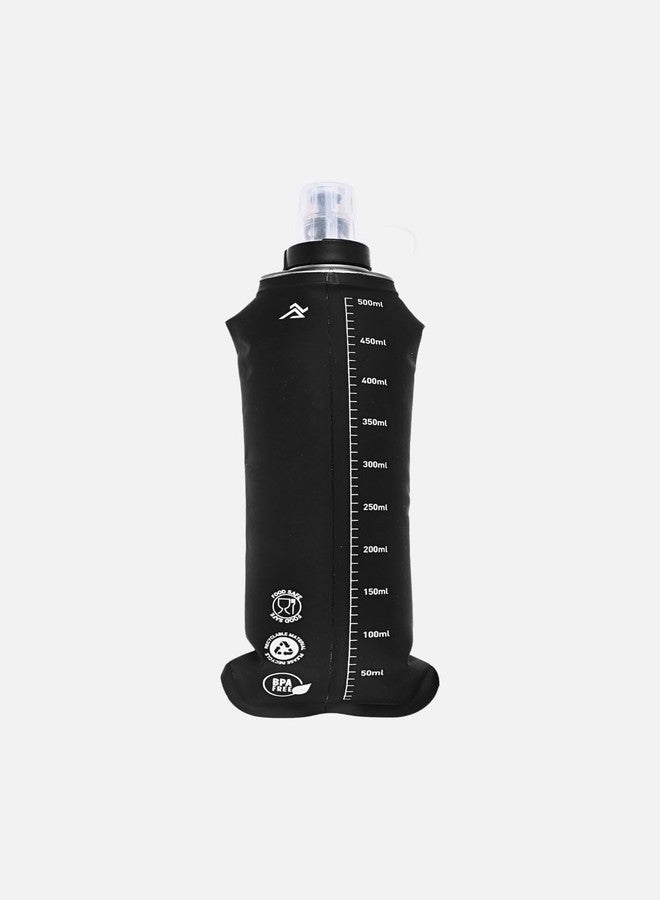 ENDURACE Soft Flask Foldable Water Bottle, 500 ml, TPU Material, for Running, Camping, Outdoor Sports, Black - Image 2