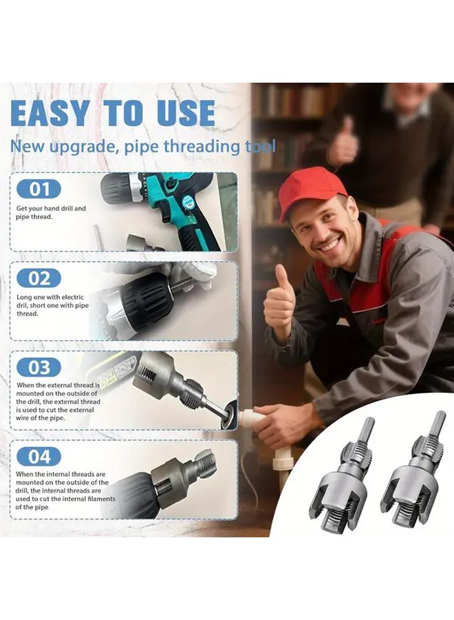 4 Pcs Pipe Thread Cutting Tools Set 1 2 Inch PPR Internal External Taps Cutters - Image 4