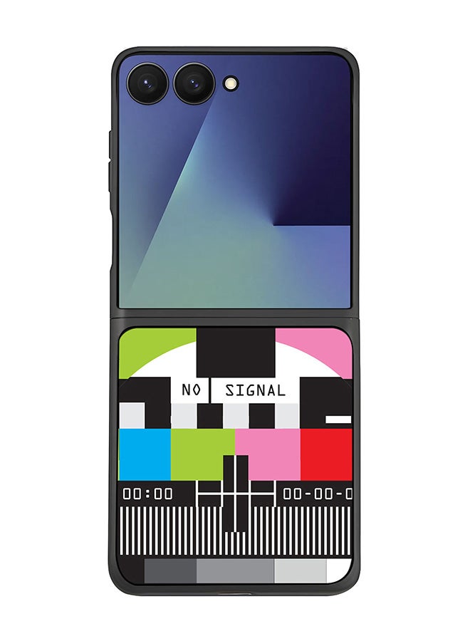 Stylizedd For Samsung Galaxy Z Flip7 Case,Slim fit Camera Protection, Shockproof Thin Phone cover  - No Signal TV