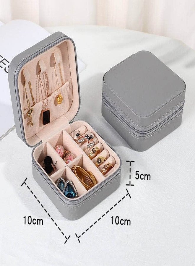 HaRvic Small Jewelry Box Travel Mini Jewelry Organizer Case for Ring Pendant Earring Necklace Bracelet Organizer Storage Holder Jewellery Boxes (Small Jewelry Box-Grey) - Image 3