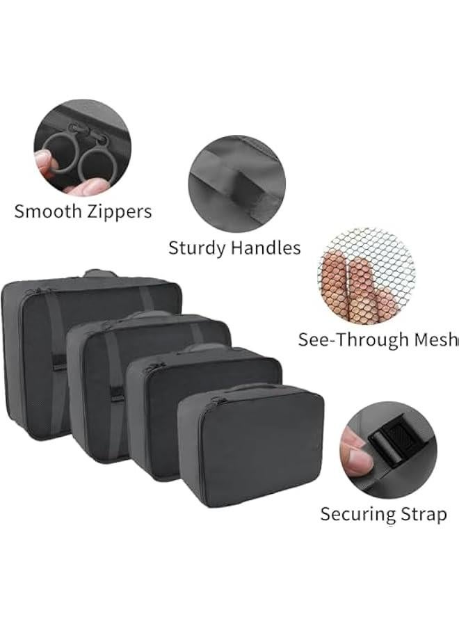 HOOKOR 10 Set Packing Cubes for Suitcases,Packing Cubes with Clothing Bag, Accessories Bags Packing Cubes for Travel Luggage Organizer for Women Men (Black) - Image 3