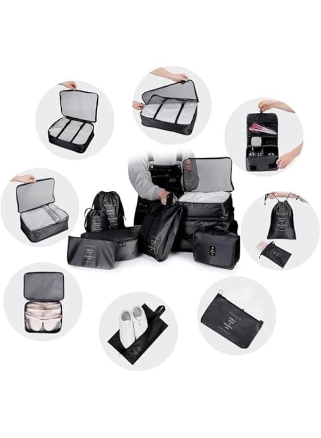 HOOKOR 10 Set Packing Cubes for Suitcases,Packing Cubes with Clothing Bag, Accessories Bags Packing Cubes for Travel Luggage Organizer for Women Men (Black) - Image 5