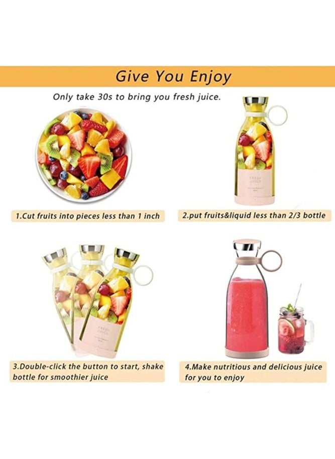 Arabest - Personal Size Blender, Portable Blender, Battery Powered USB Blender (Pink) - Image 1