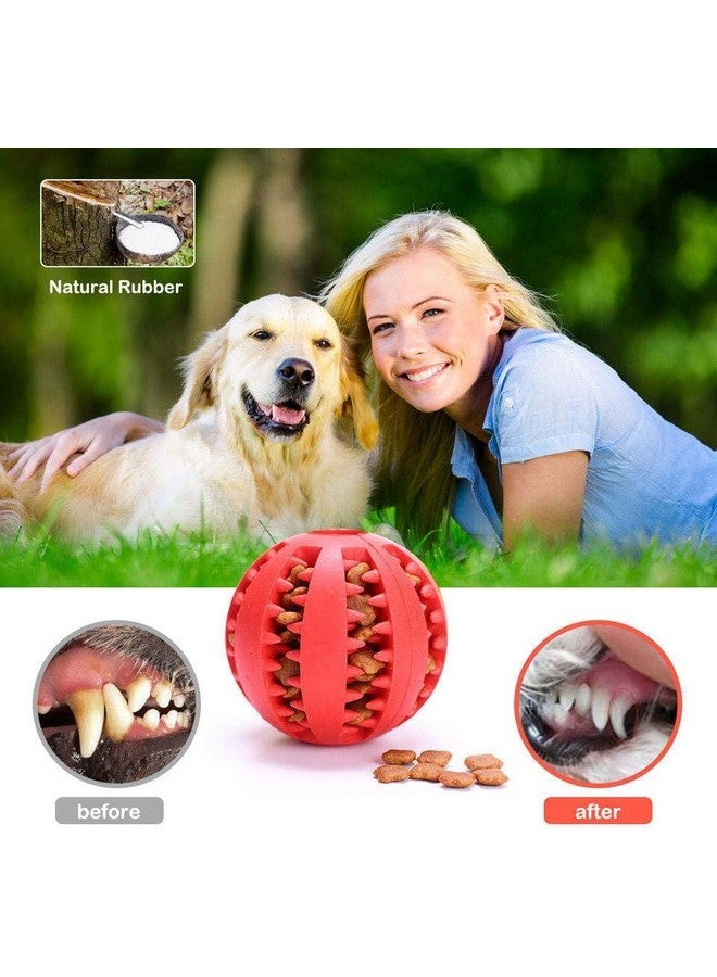 كرة لعبة مكافأة للكلاب - لعبة تنظيف أسنان الكلاب من المطاط الطبيعي مقاس 2.8 بوصة، ألعاب تفاعلية مقاومة للعض للكلاب (عبوة من قطعة واحدة) - Image 3