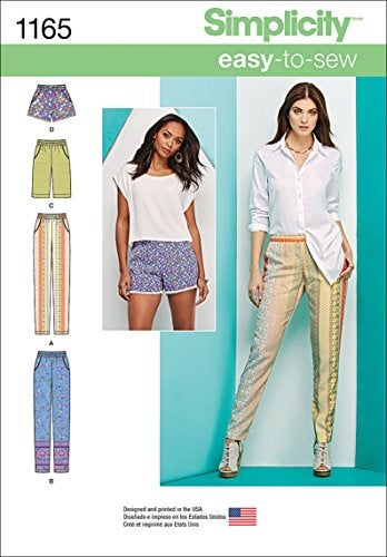 Simplicity Easy-to-Sew Pattern 1165 Misses Slim Pull-on Pants, Long, or Short Shorts Sizes 6-8-10-12-14 - Image 5