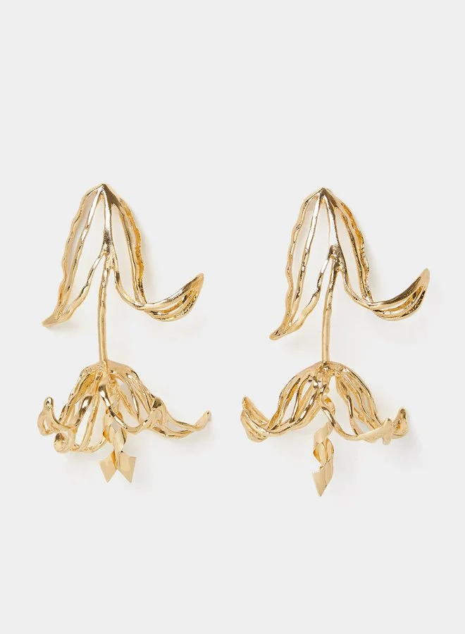 ستايلي Floral Design Drop Earrings