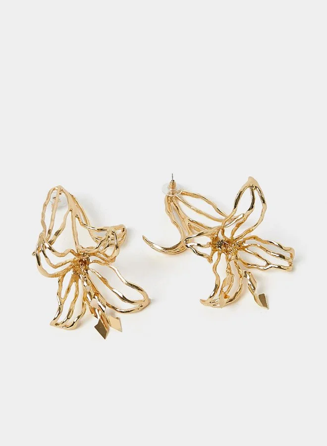 ستايلي Floral Design Drop Earrings