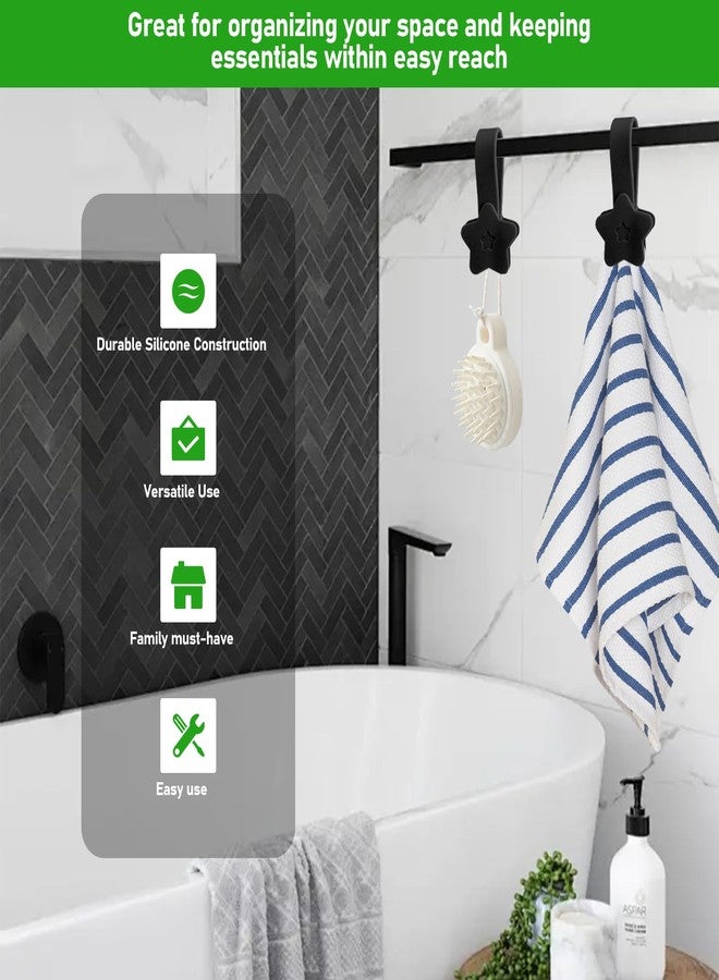 KIBBEH 2 Pack Practical Silicone Hand Towel Clips, Magnetic Bath Towel Hooks with Magnets for Towel Rods and Racks, Kitchen and Bathroom Accessory (Black) - Image 3
