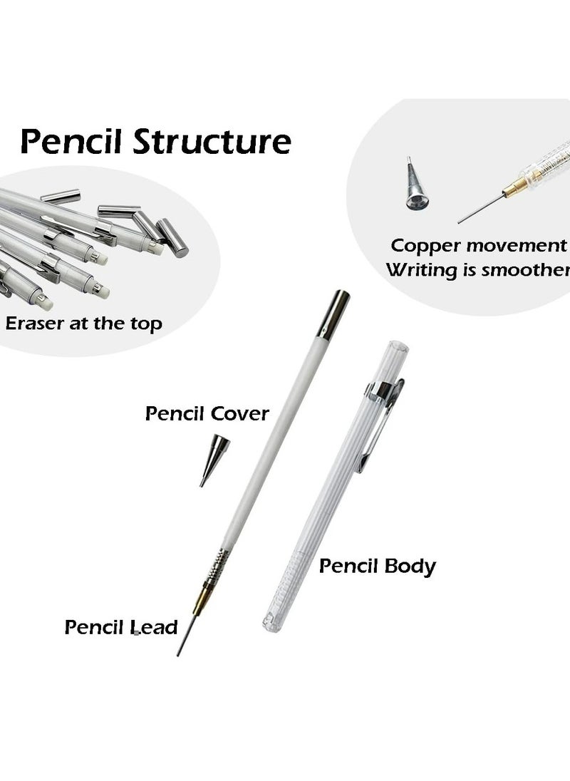 CMGTYYD Mechanical Pencil Set,4 Pcs Transparent Pencils 0.3, 0.5, 0.7, 0.9 mm with 4 Boxes of HB Pencil Lead,2 Pcs Erasers,Automatic Clutch Drafting Sketching Pencil,School Supply for Writing Drawing  - Image 5