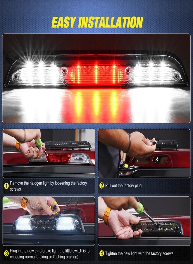 Nilight Third Brake Light Tail High Mount 3rd Stop Cargo Reverse Lights Smoked Lens Compatible with Ford F150 2015 2016 2017 2018 2019 2020 Super Duty F250 F350 2017+ Ranger 2019+ Maverick 2022+ - Image 4