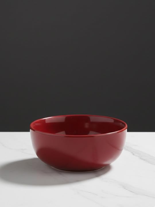 BLACKCARROT Ceramic Red Serving Bowl - 1500 ML | Versatile Ceramic Bowl for Snacks, Dal, and More | Perfect for Gift & Daily Use | Stoneware - Image 4